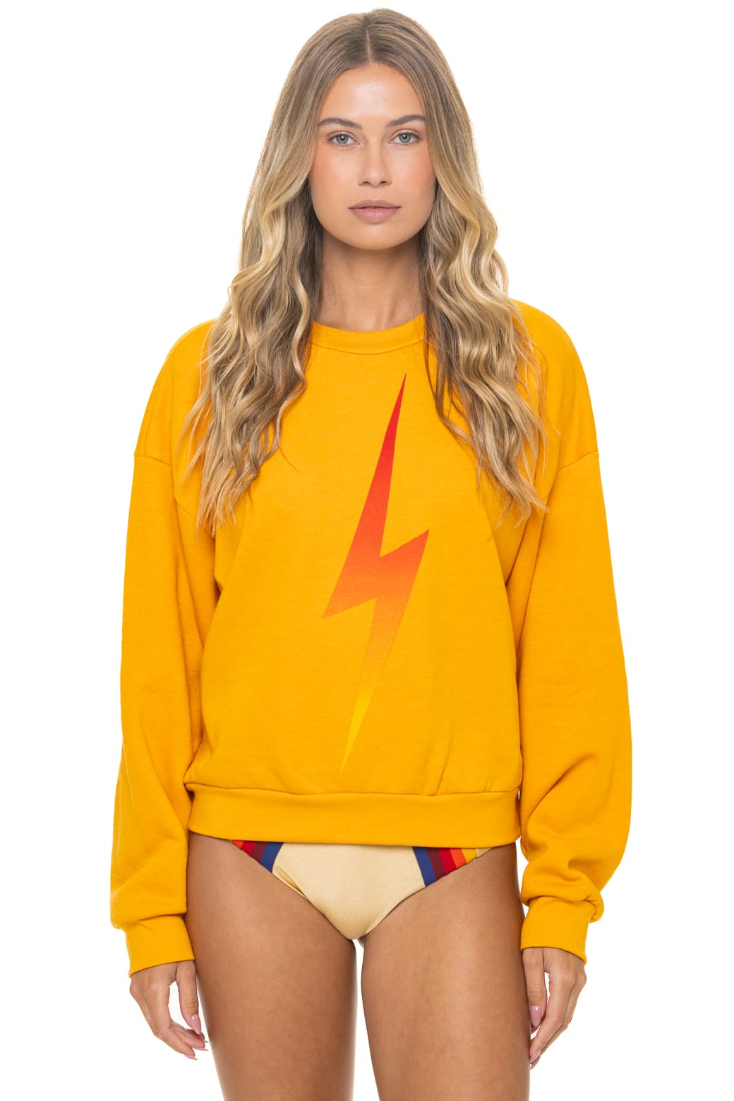 BOLT FADE RELAXED CREW SWEATSHIRT - VINTAGE GOLD // RED // YELLOW