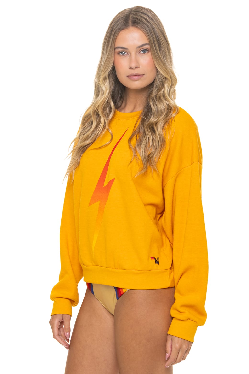 BOLT FADE RELAXED CREW SWEATSHIRT - VINTAGE GOLD // RED // YELLOW