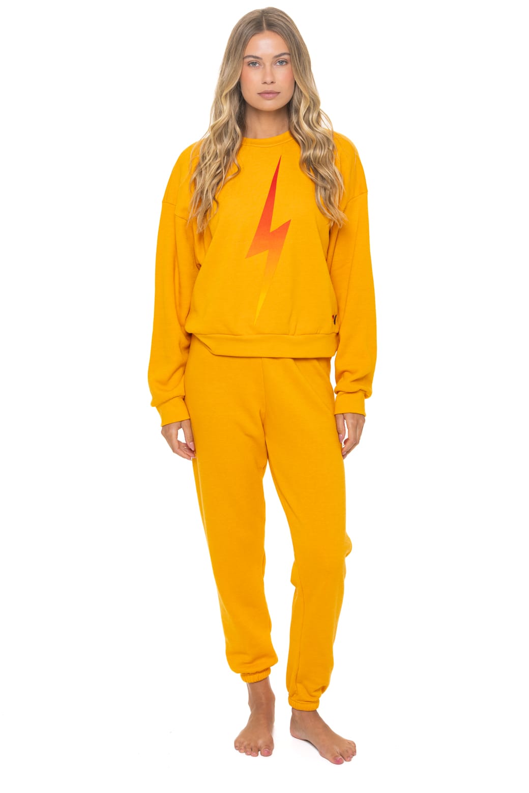 BOLT FADE RELAXED CREW SWEATSHIRT - VINTAGE GOLD // RED // YELLOW