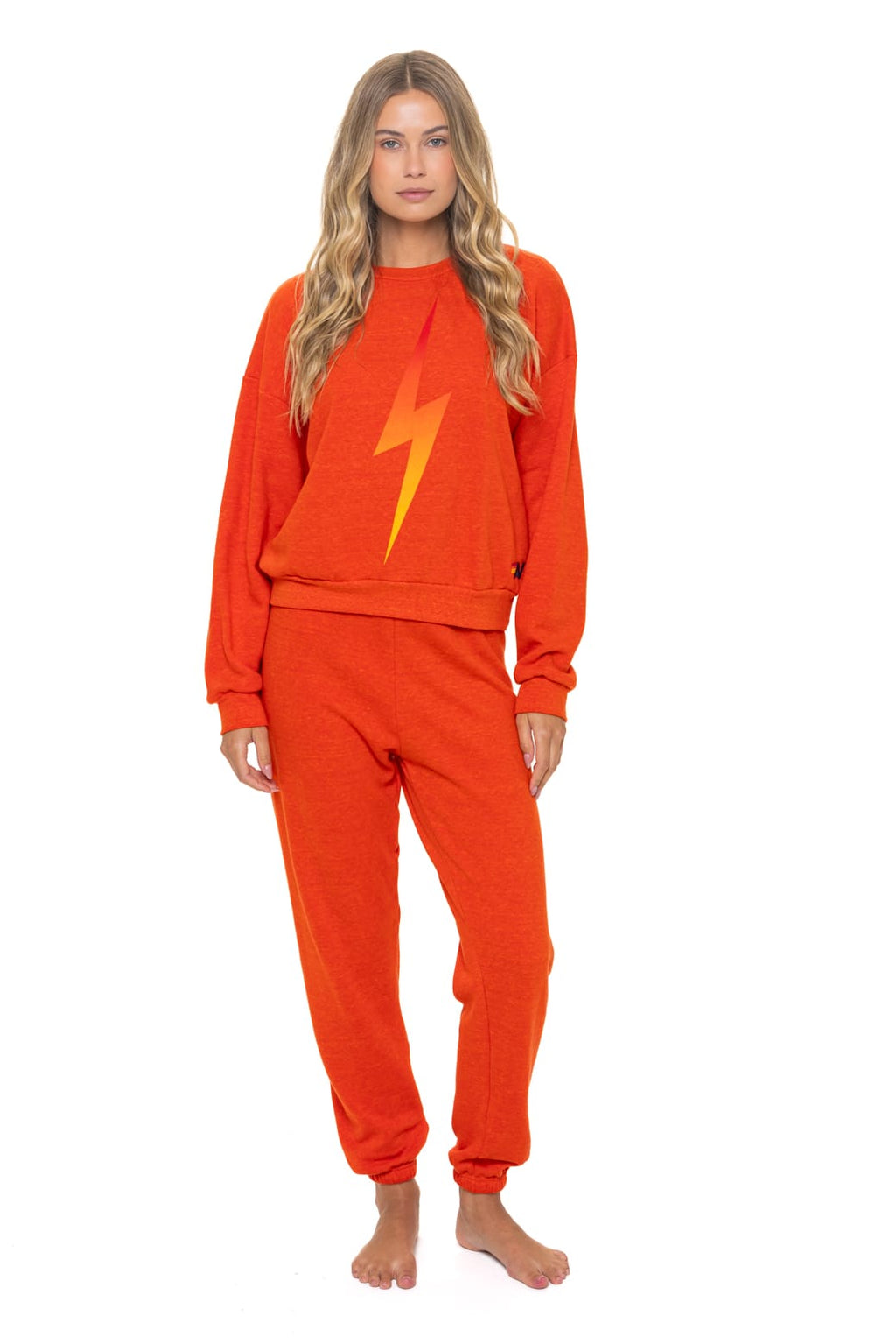 BOLT FADE RELAXED CREW SWEATSHIRT - VINTAGE ORANGE // RED // YELLOW