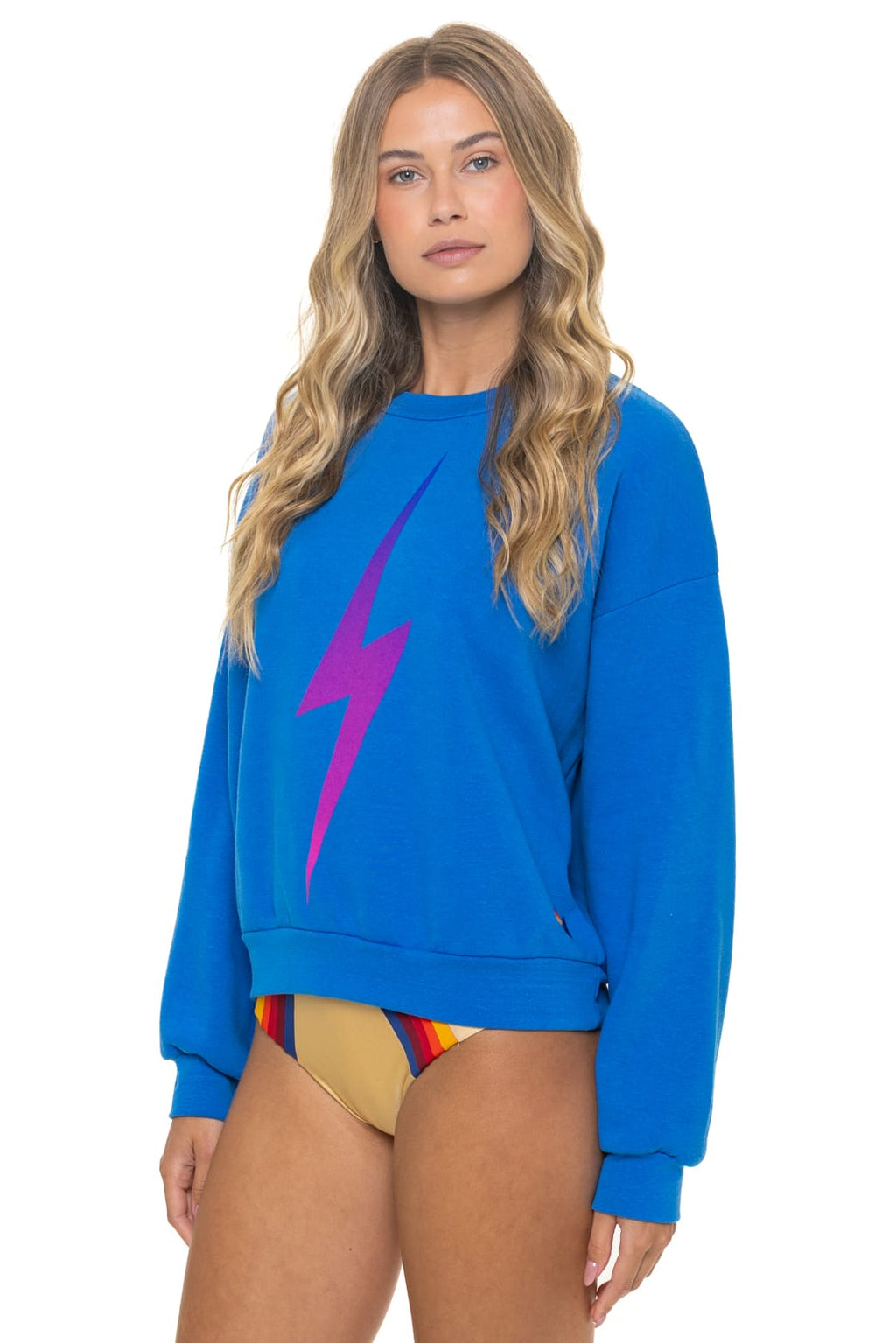 BOLT FADE RELAXED CREW SWEATSHIRT - OCEAN // PINK // PURPLE