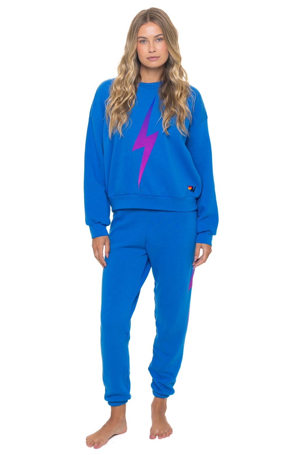 BOLT FADE RELAXED CREW SWEATSHIRT - OCEAN // PINK // PURPLE