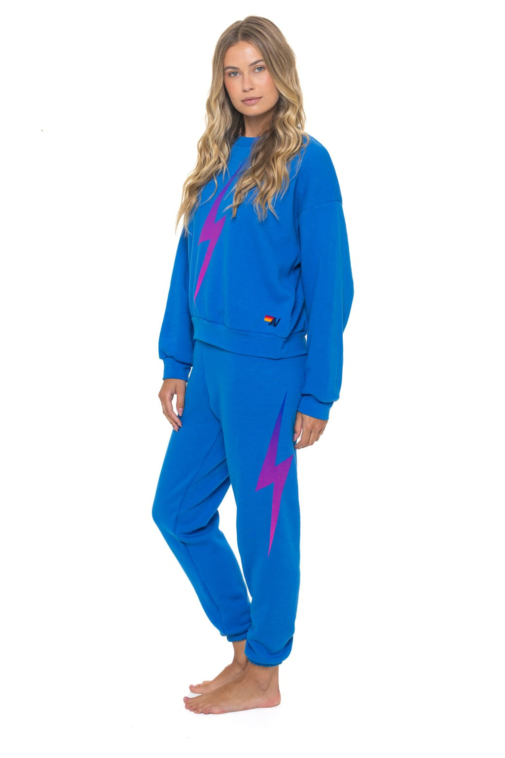 BOLT FADE RELAXED CREW SWEATSHIRT - OCEAN // PINK // PURPLE