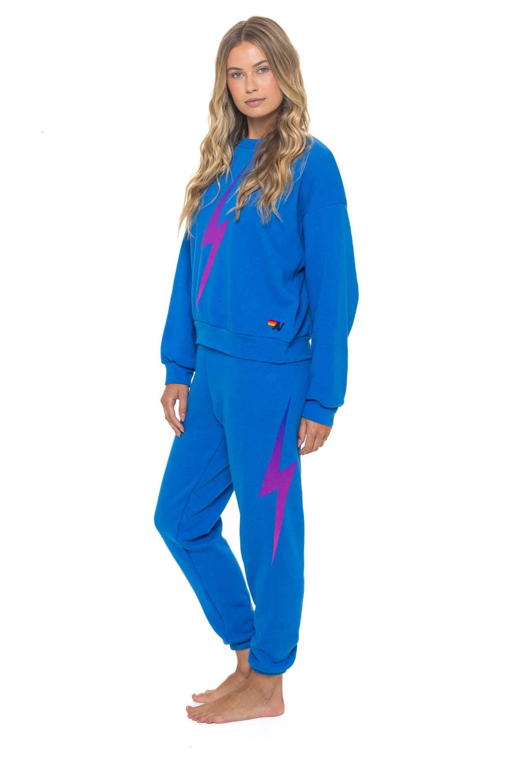 BOLT FADE RELAXED CREW SWEATSHIRT - OCEAN // PINK // PURPLE