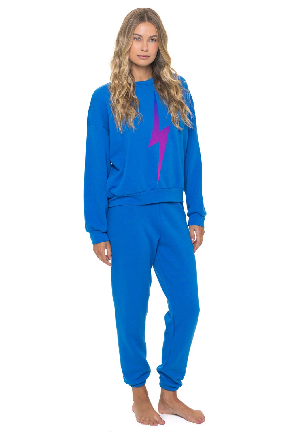 BOLT FADE RELAXED CREW SWEATSHIRT - OCEAN // PINK // PURPLE
