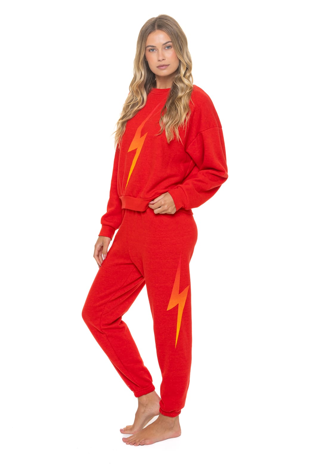 BOLT FADE SWEATPANTS - RED // RED // YELLOW