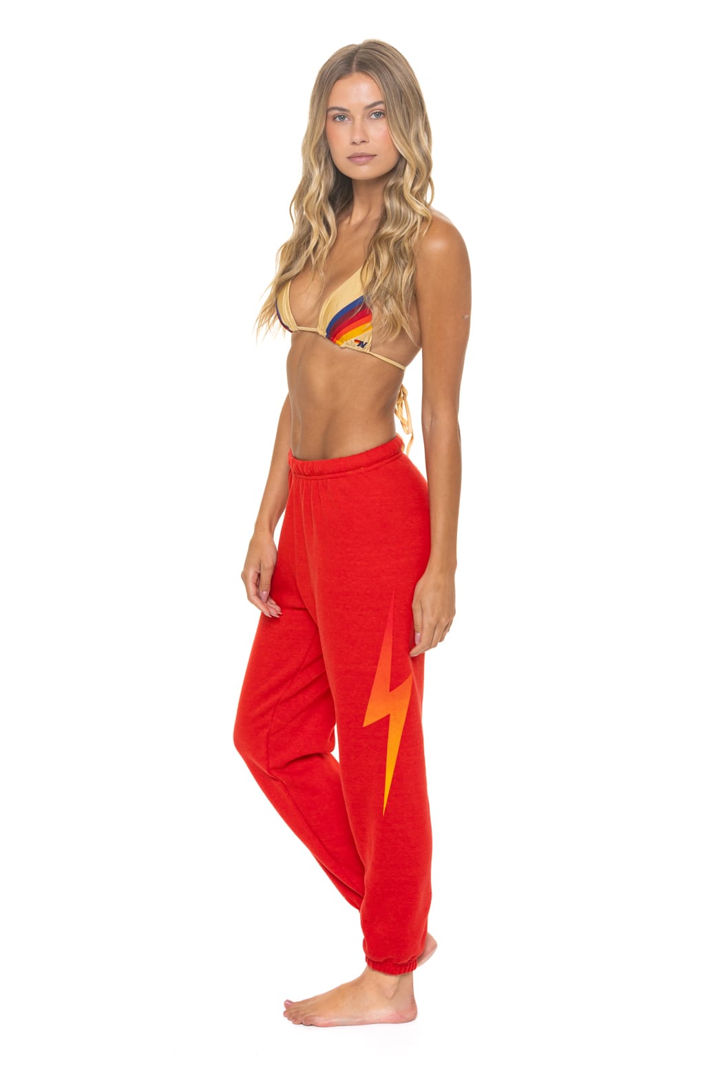 BOLT FADE SWEATPANTS - RED // RED // YELLOW