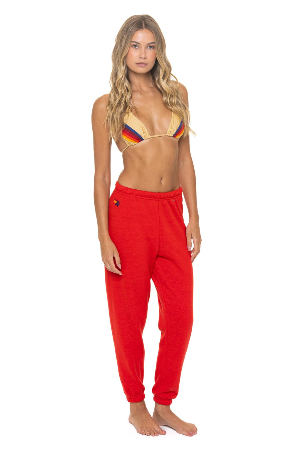 BOLT FADE SWEATPANTS - RED // RED // YELLOW
