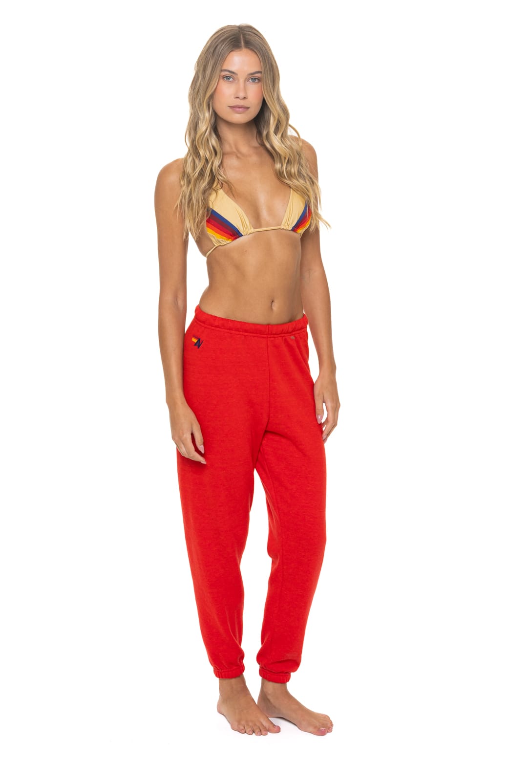 BOLT FADE SWEATPANTS - RED // RED // YELLOW