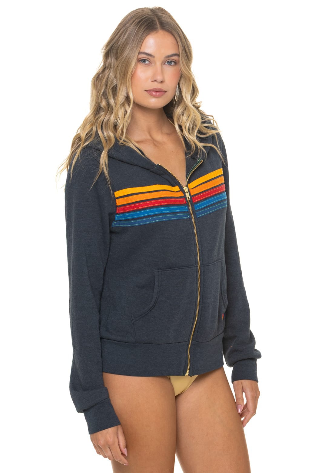 5 STRIPE HOODIE - CHARCOAL