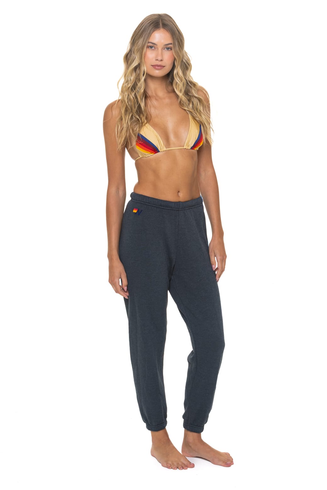 5 STRIPE SWEATPANTS - CHARCOAL // BLUE