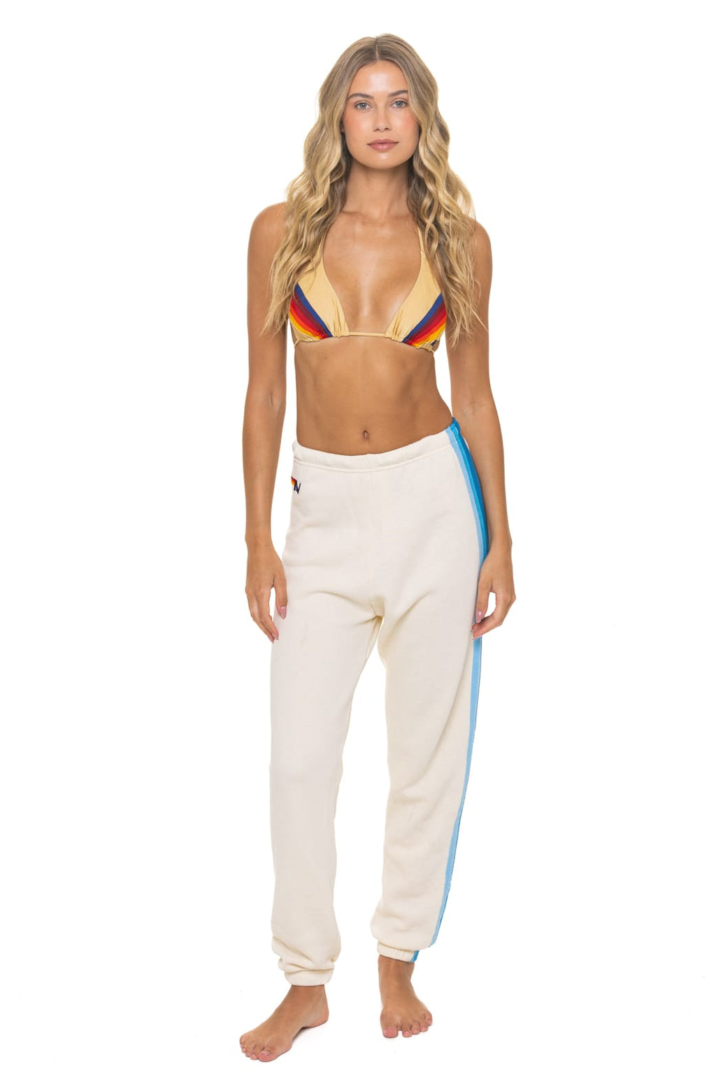5 STRIPE SWEATPANTS - VINTAGE WHITE // BLUE