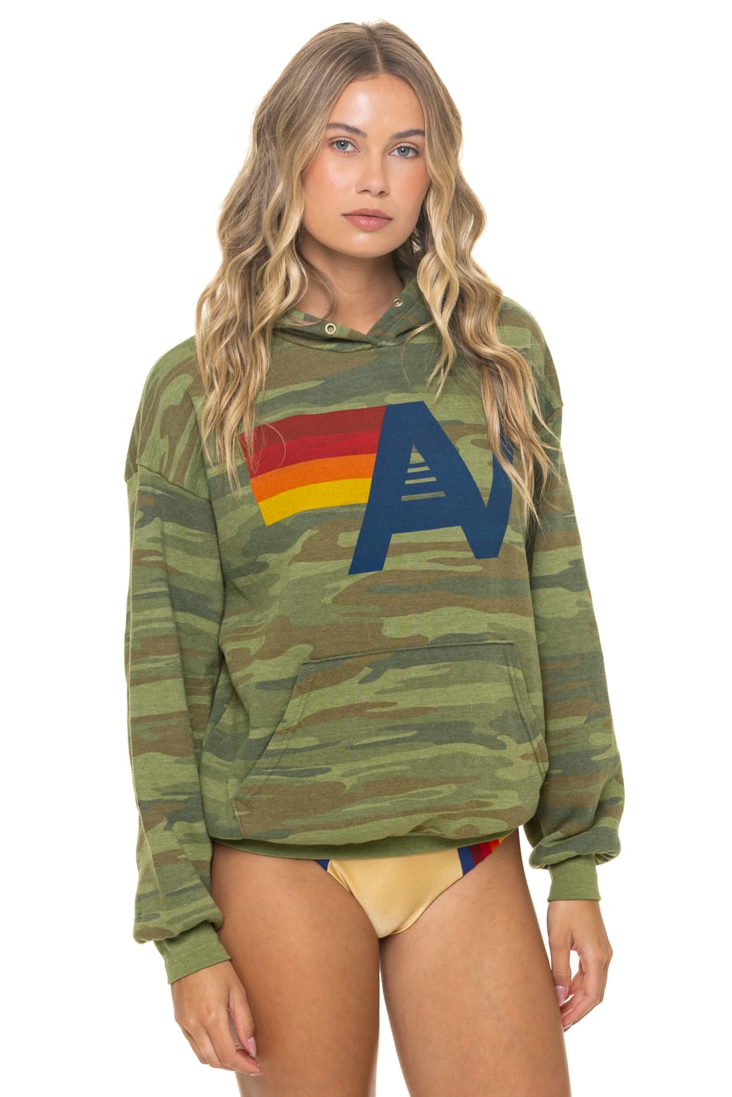 LOGO PULLOVER RELAXED HOODIE - CAMO