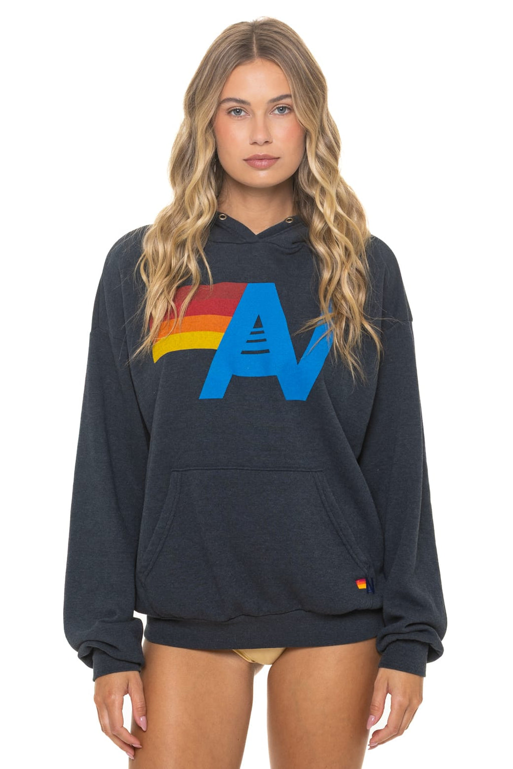LOGO PULLOVER RELAXED HOODIE - CHARCOAL