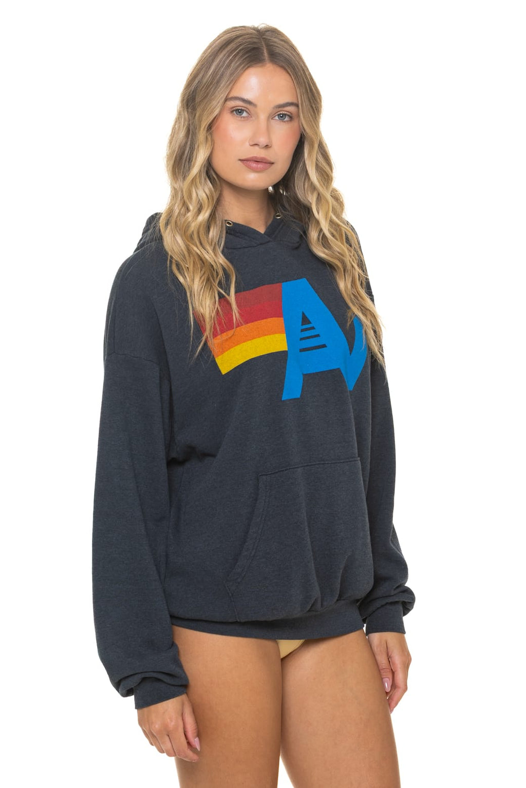 LOGO PULLOVER RELAXED HOODIE - CHARCOAL