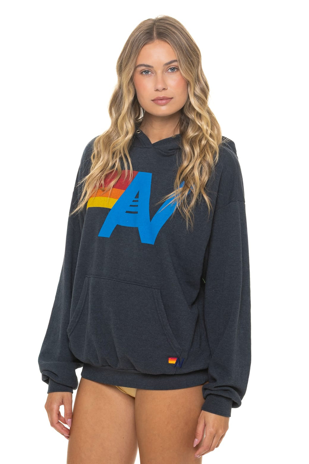 LOGO PULLOVER RELAXED HOODIE - CHARCOAL