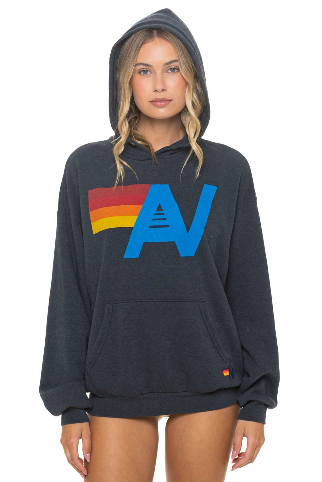 LOGO PULLOVER RELAXED HOODIE - CHARCOAL