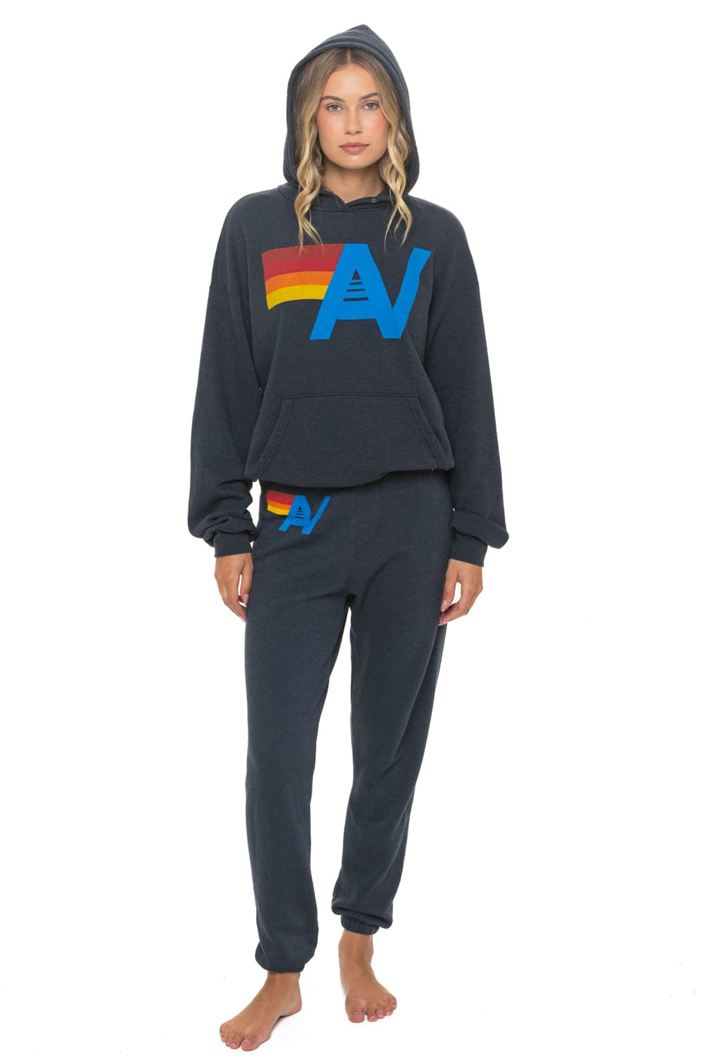 LOGO PULLOVER RELAXED HOODIE - CHARCOAL