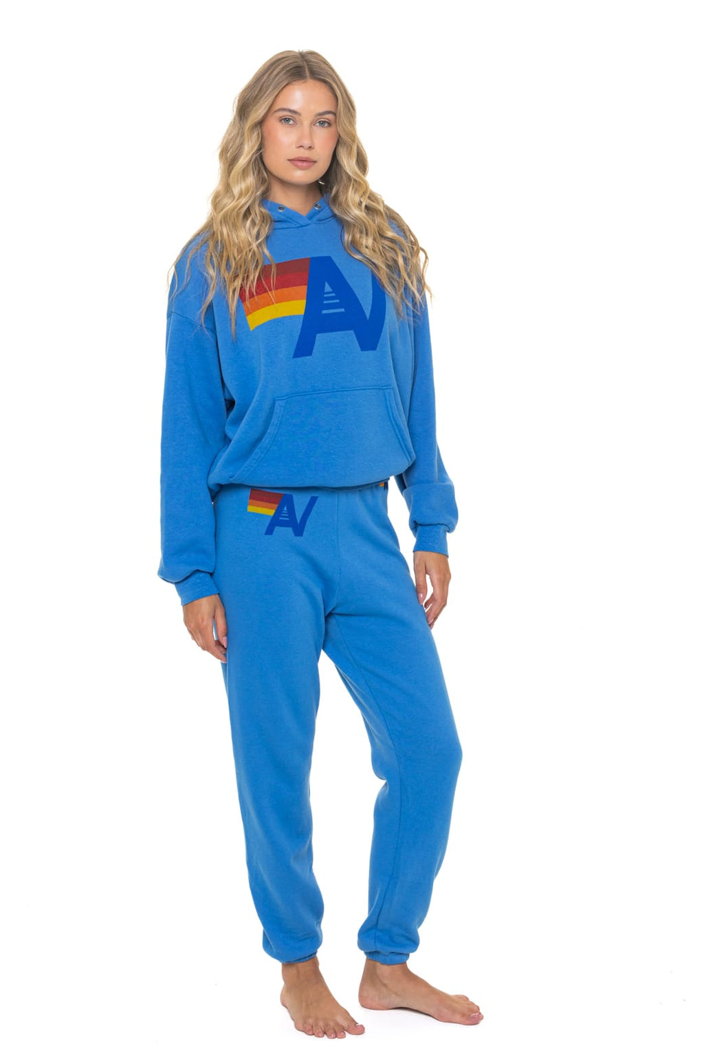 LOGO PULLOVER RELAXED HOODIE - COBALT
