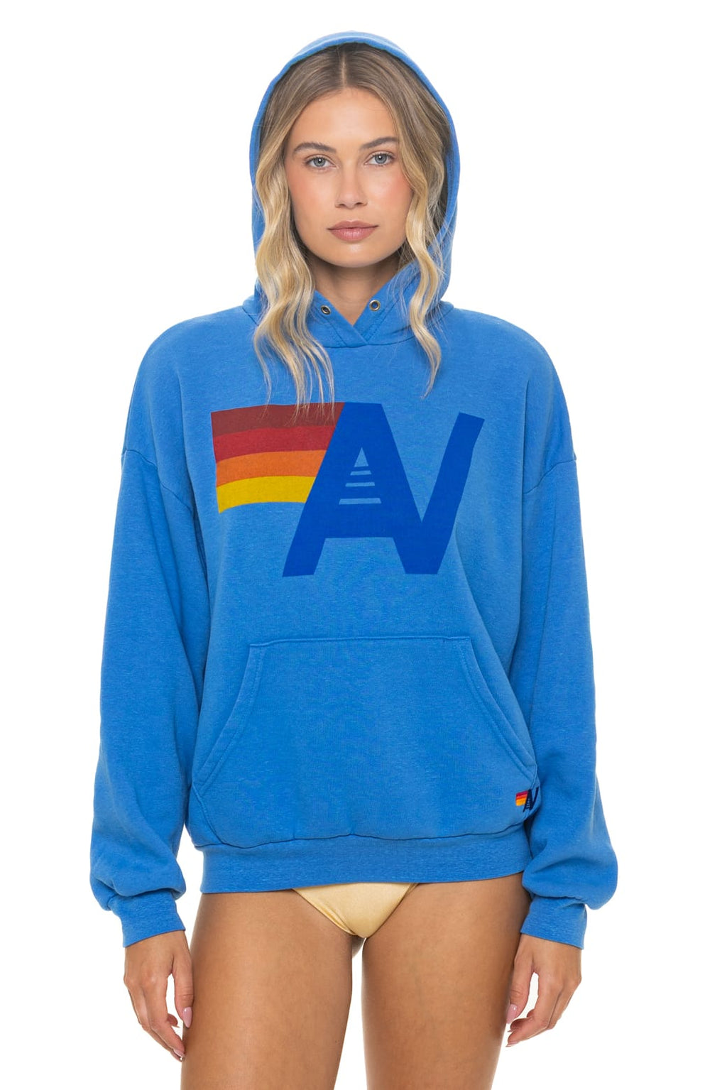 LOGO PULLOVER RELAXED HOODIE - COBALT