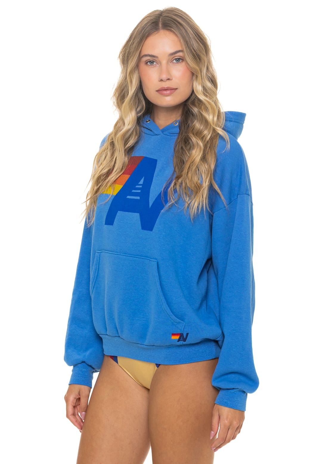 LOGO PULLOVER RELAXED HOODIE - COBALT