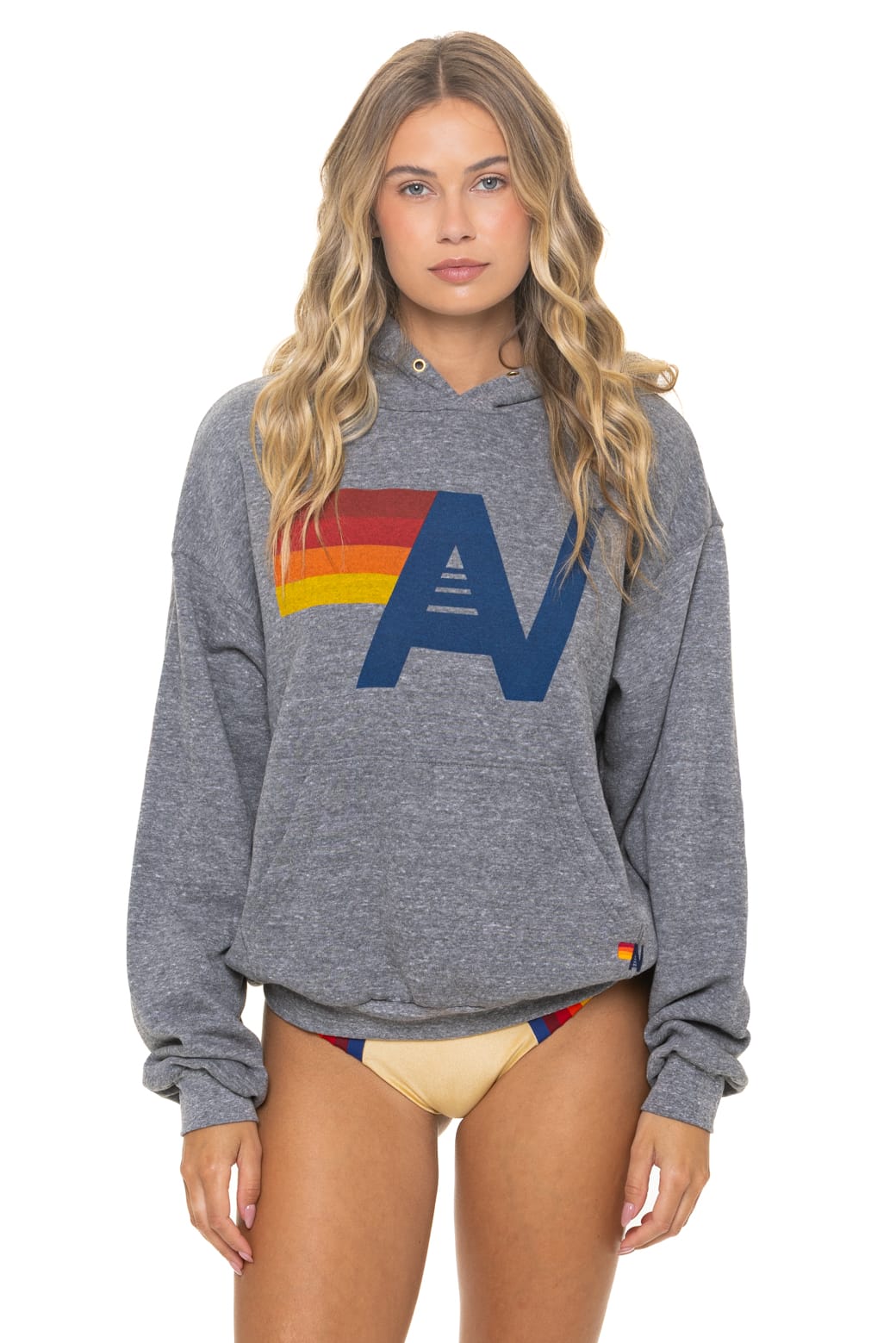 LOGO PULLOVER RELAXED HOODIE - HEATHER GREY