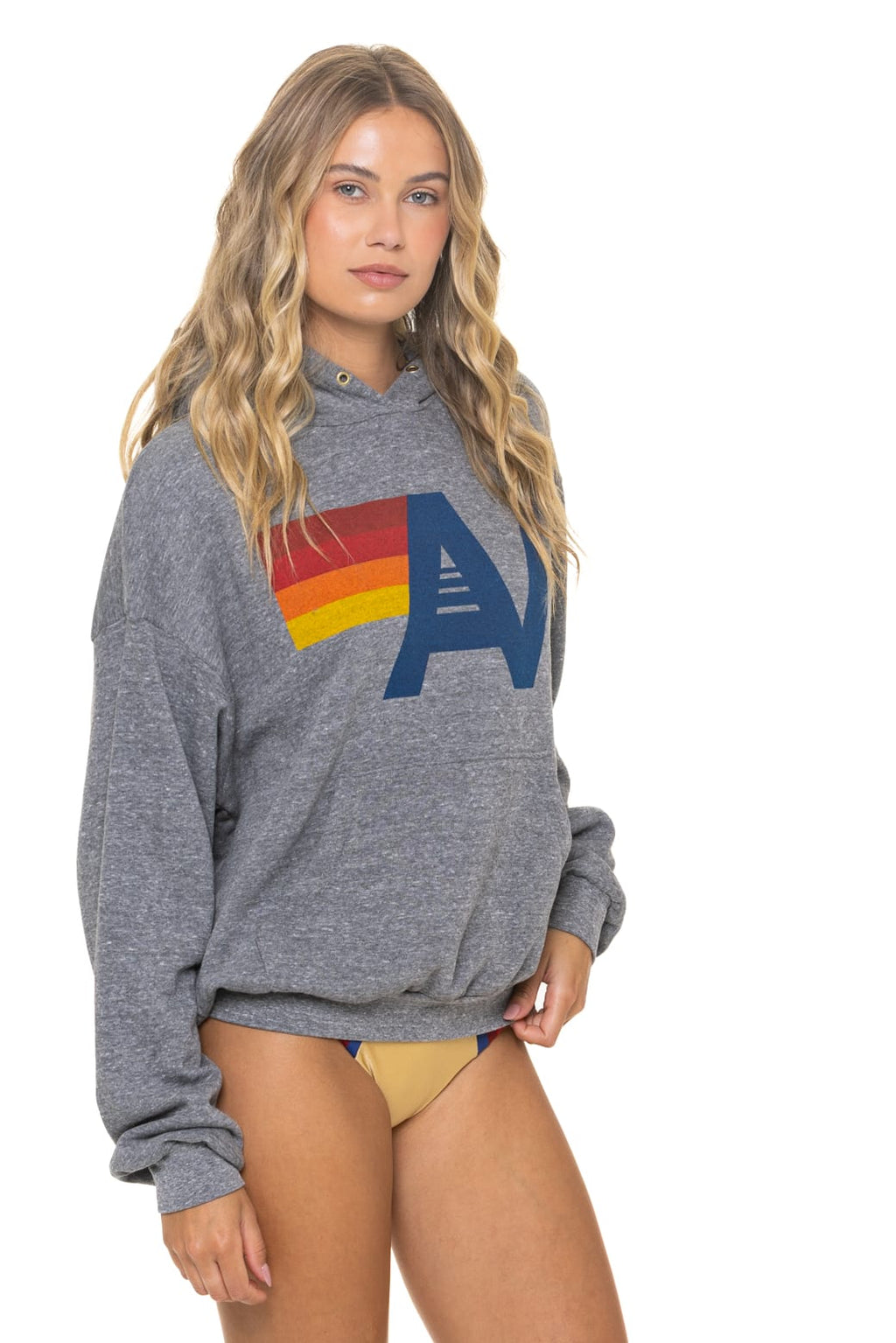 LOGO PULLOVER RELAXED HOODIE - HEATHER GREY