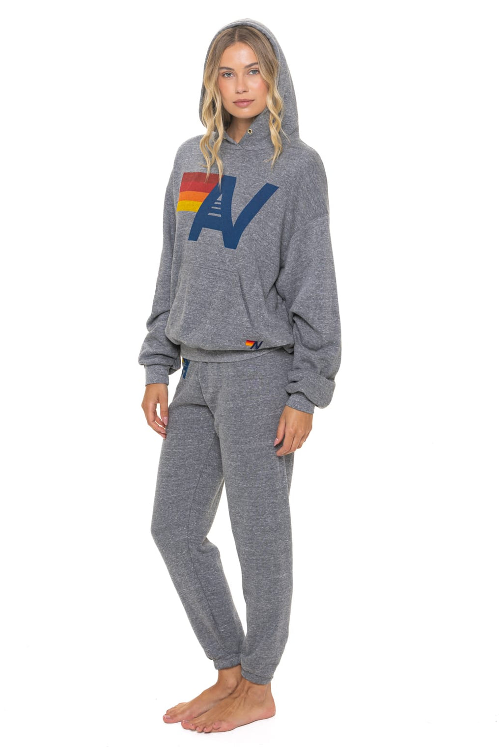 LOGO PULLOVER RELAXED HOODIE - HEATHER GREY