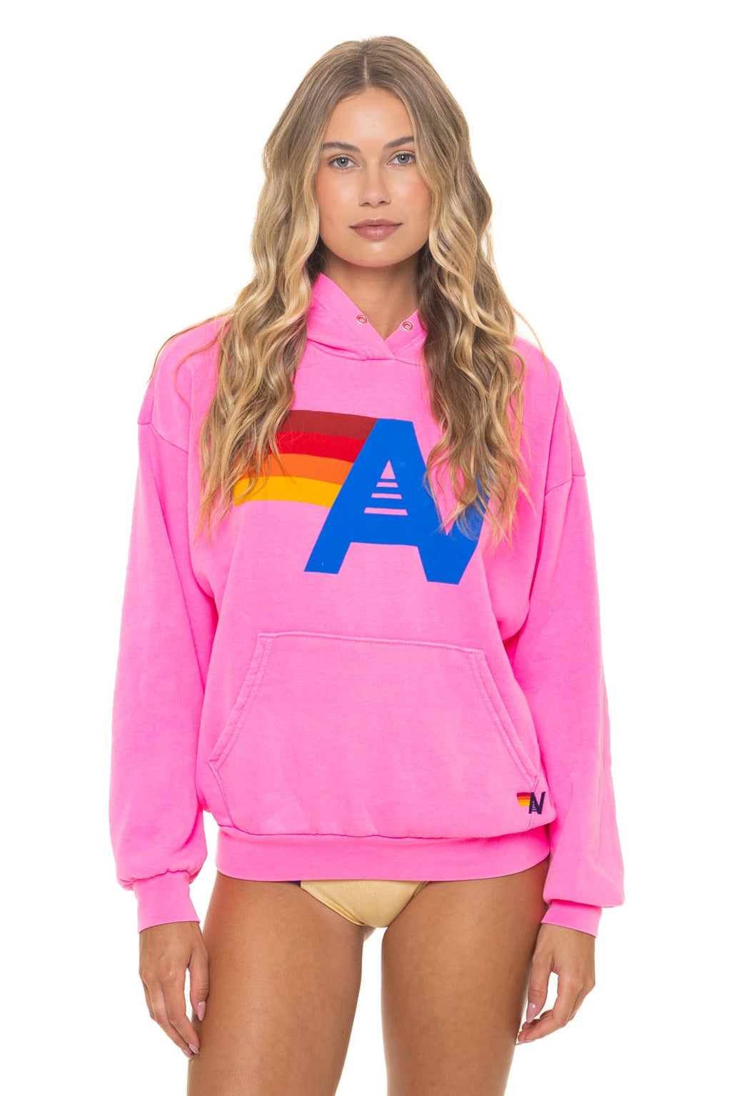 LOGO PULLOVER RELAXED HOODIE - NEON PINK