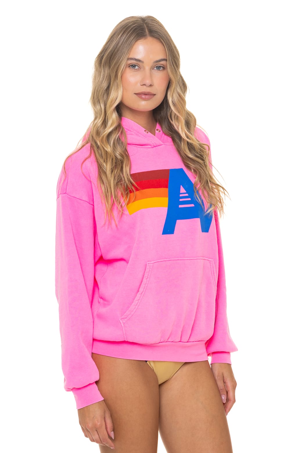 LOGO PULLOVER RELAXED HOODIE - NEON PINK