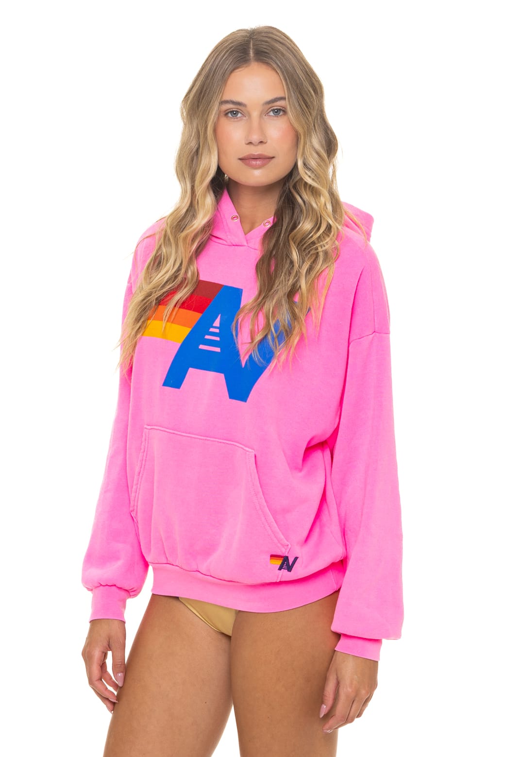 LOGO PULLOVER RELAXED HOODIE - NEON PINK
