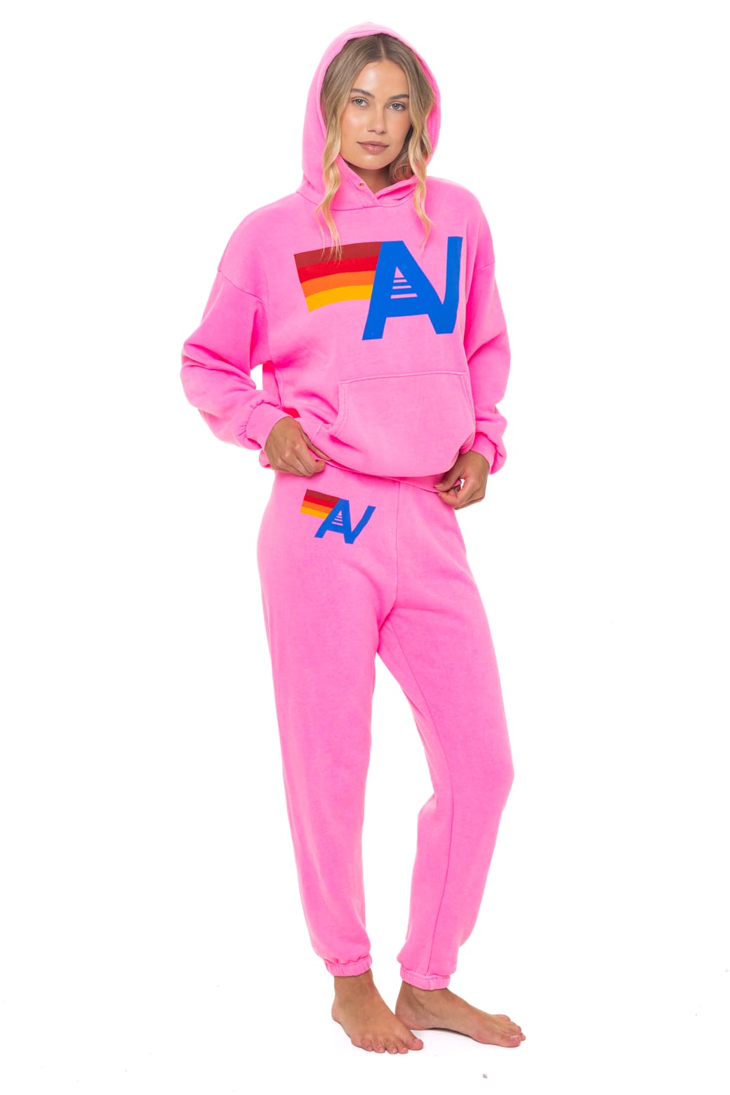 LOGO PULLOVER RELAXED HOODIE - NEON PINK