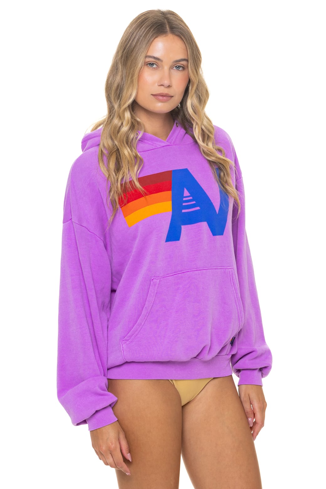 LOGO PULLOVER RELAXED HOODIE - NEON PURPLE