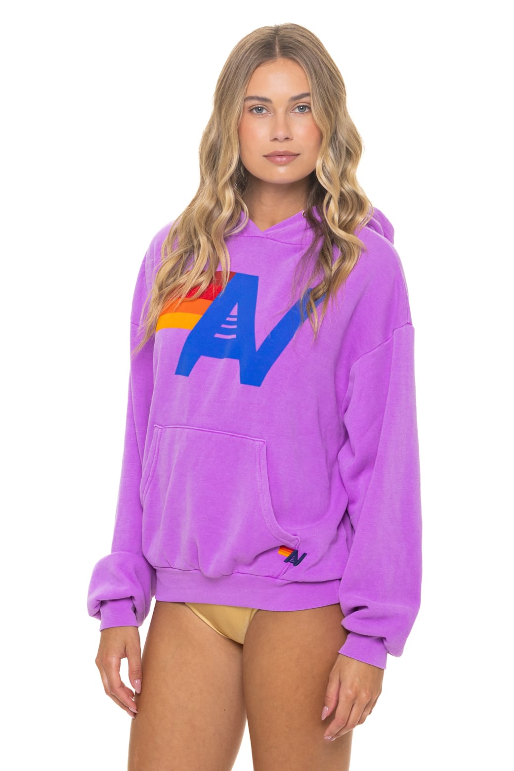 LOGO PULLOVER RELAXED HOODIE - NEON PURPLE
