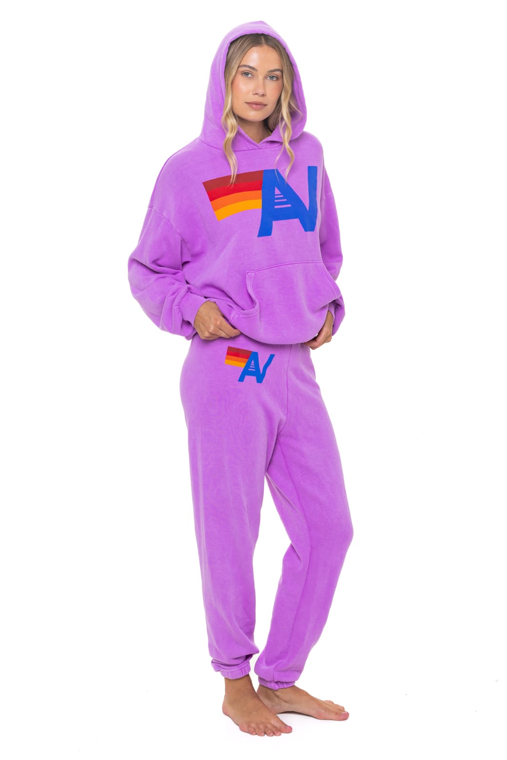 LOGO PULLOVER RELAXED HOODIE - NEON PURPLE