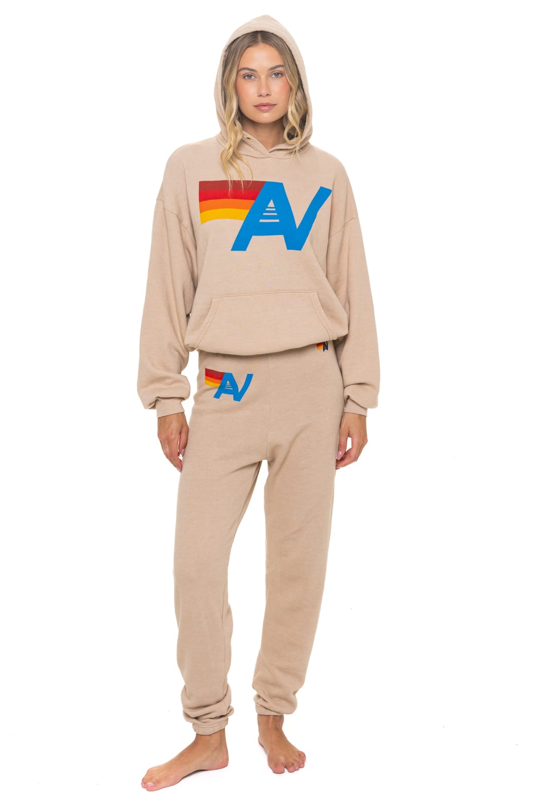 LOGO PULLOVER RELAXED HOODIE - SAND