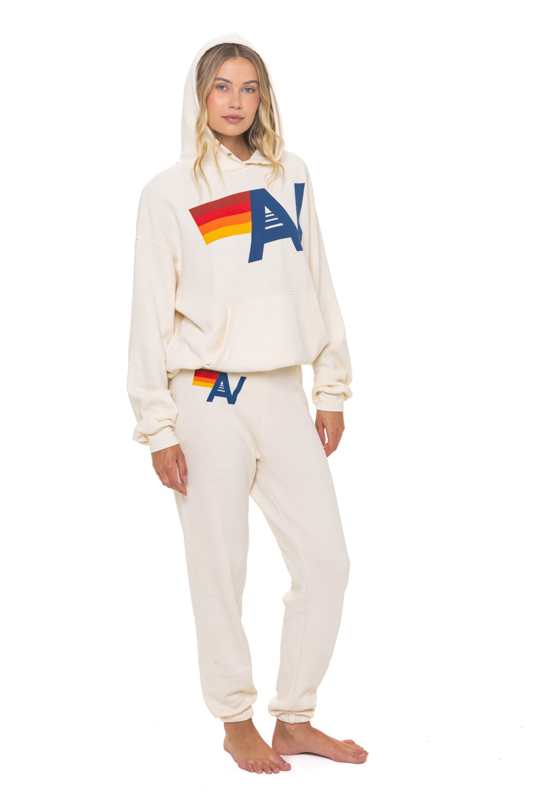 LOGO PULLOVER RELAXED HOODIE - VINTAGE WHITE