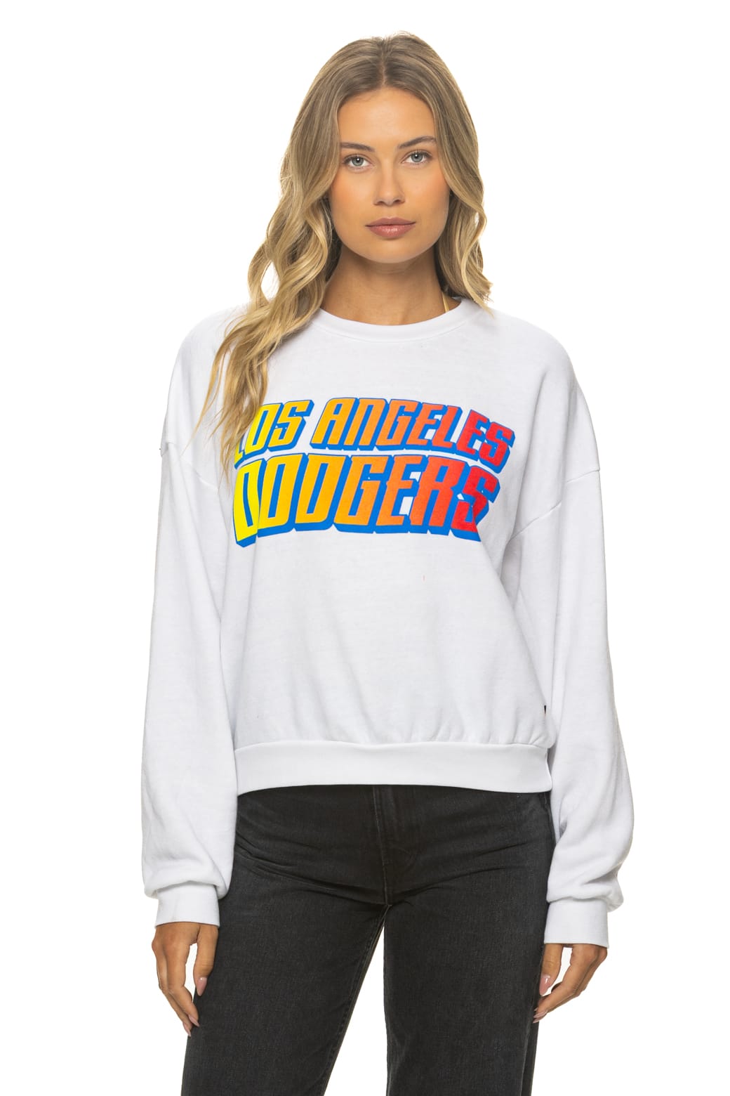 LOS ANGELES DODGERS 2026 RELAXED CREW SWEATSHIRT - WHITE