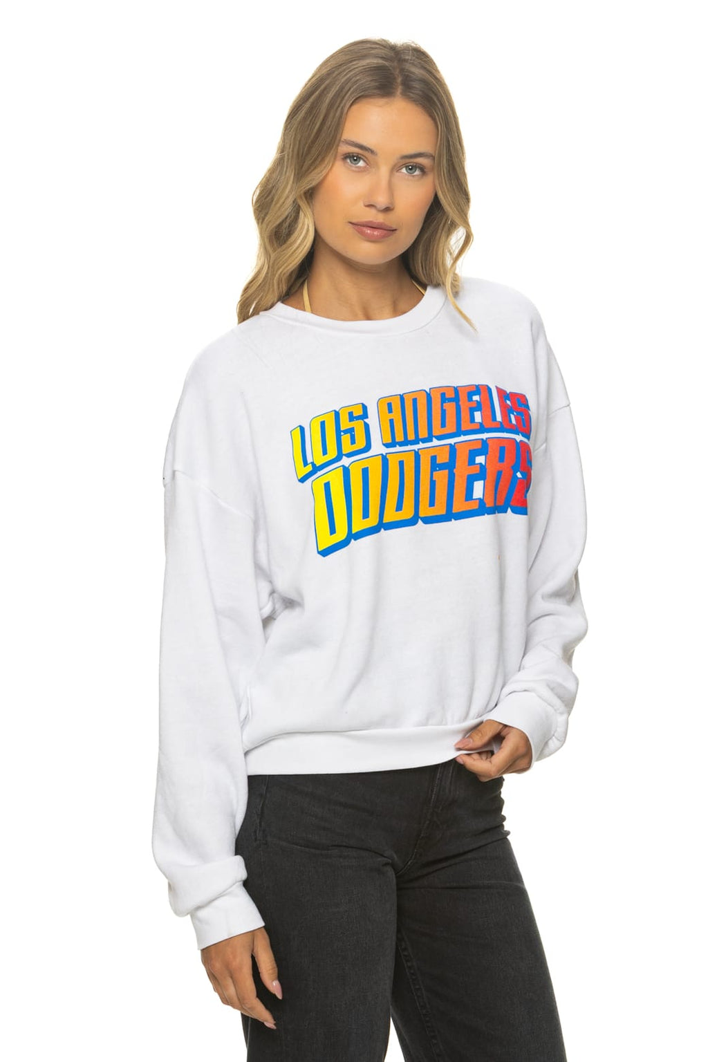 LOS ANGELES DODGERS 2026 RELAXED CREW SWEATSHIRT - WHITE