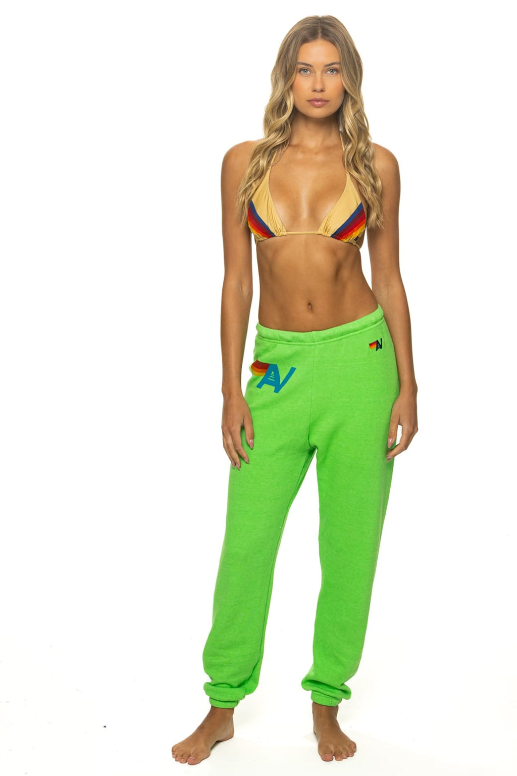 LOGO SWEATPANTS - NEON MINT