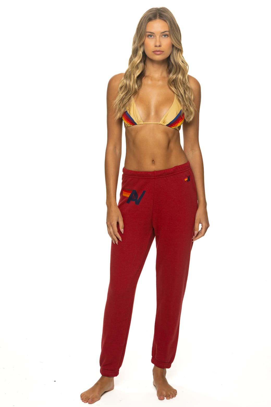 LOGO SWEATPANTS - CRIMSON