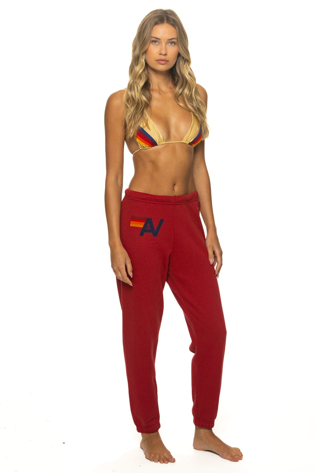 LOGO SWEATPANTS - CRIMSON