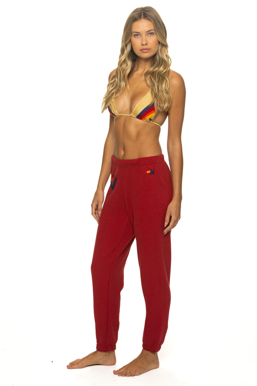 LOGO SWEATPANTS - CRIMSON