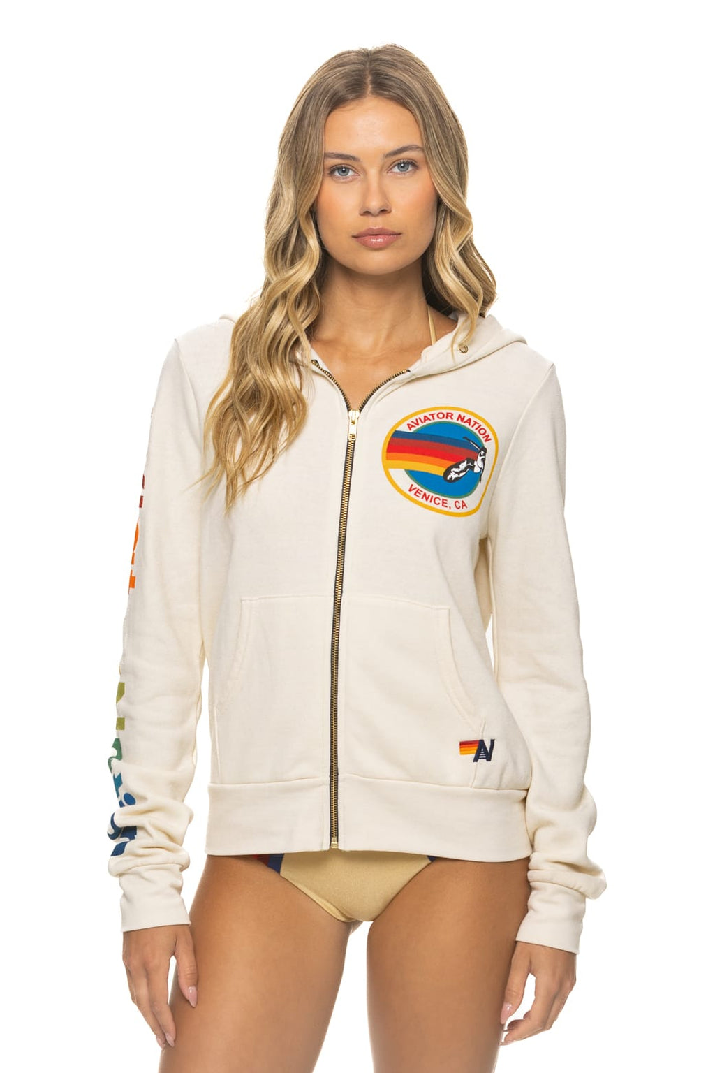 AVIATOR NATION VENICE HOODIE - VINTAGE WHITE