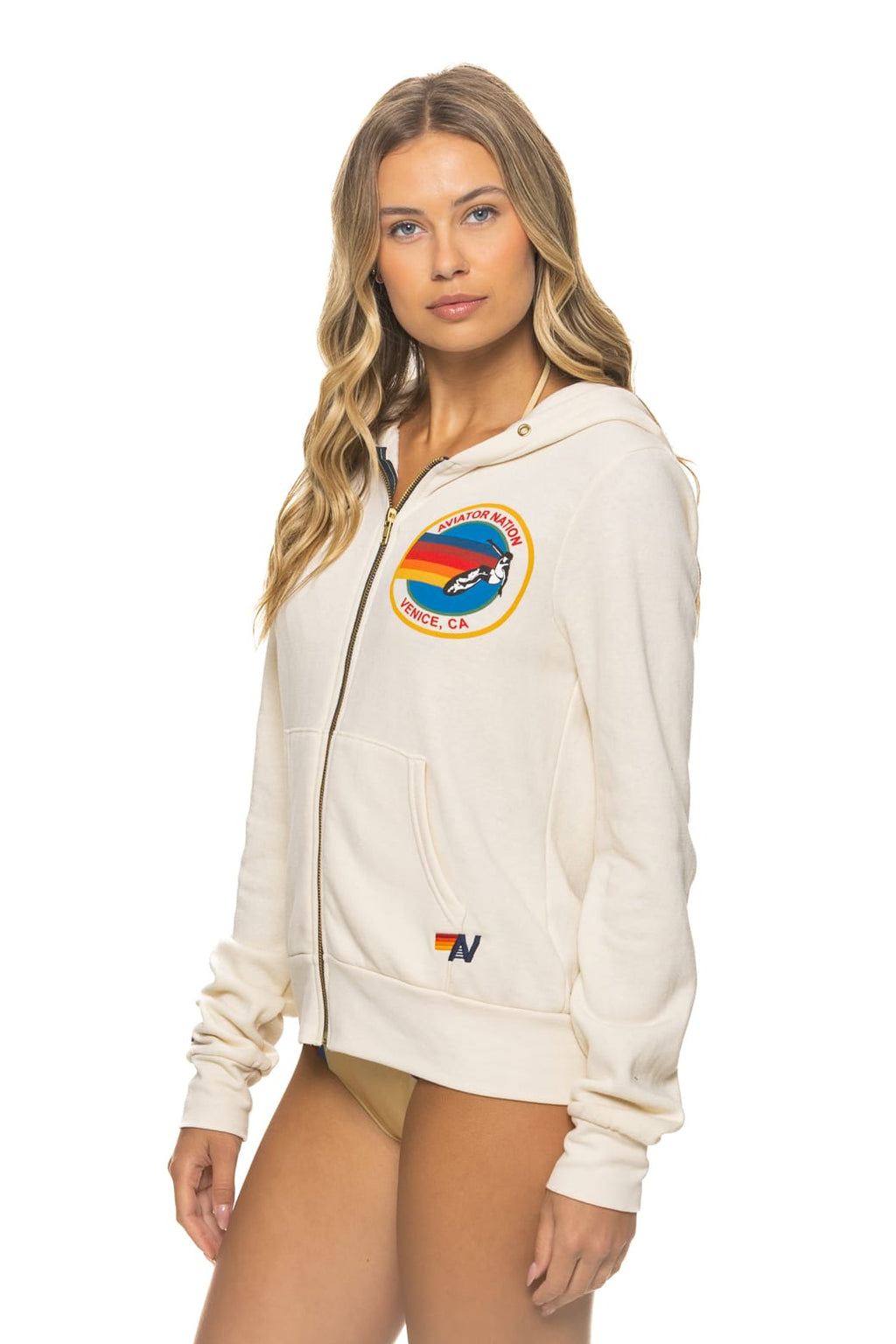 AVIATOR NATION VENICE HOODIE - VINTAGE WHITE