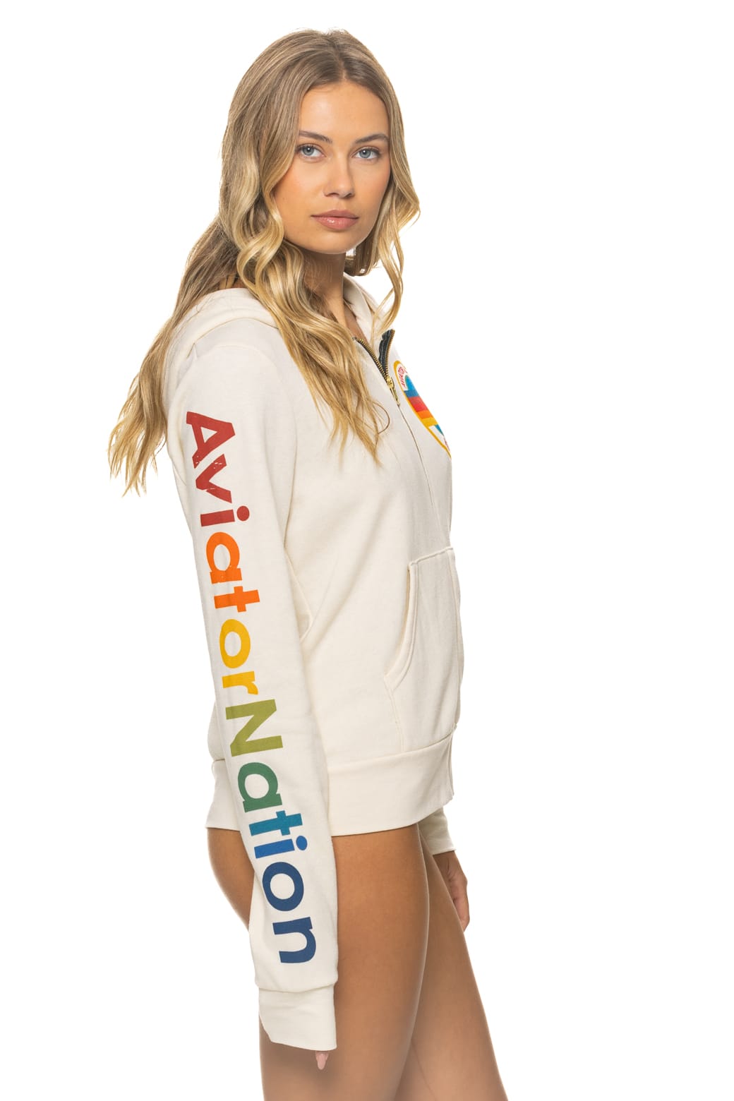 AVIATOR NATION VENICE HOODIE - VINTAGE WHITE