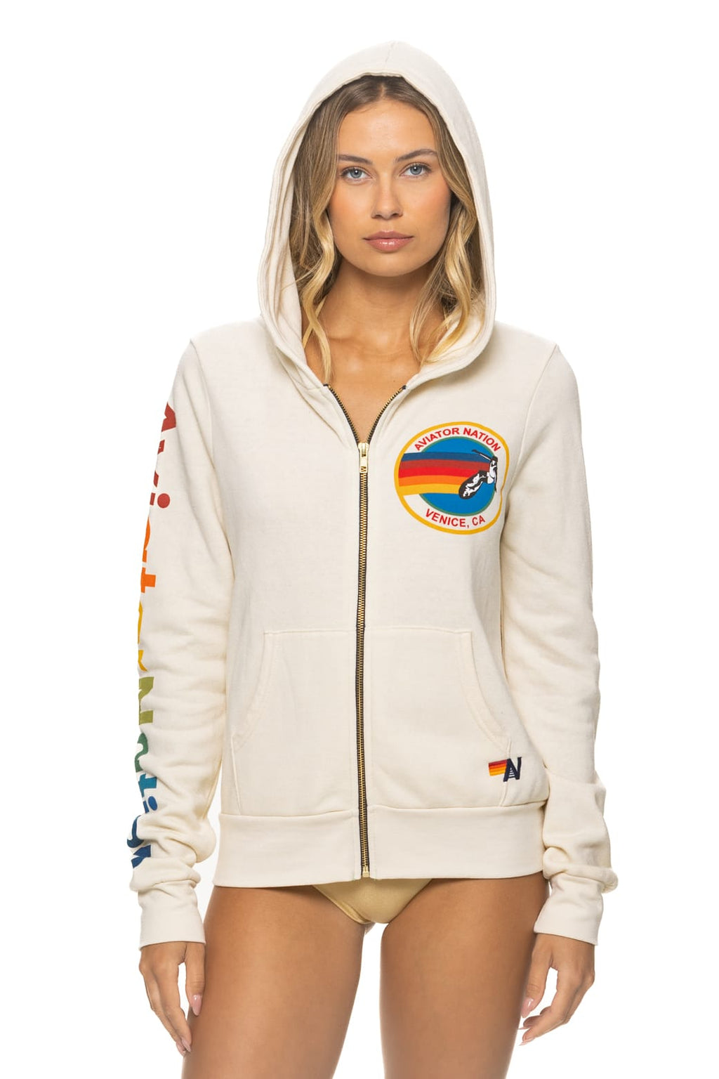 AVIATOR NATION VENICE HOODIE - VINTAGE WHITE