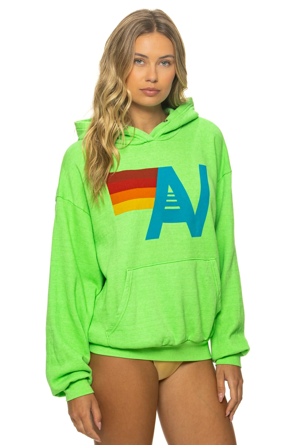 LOGO PULLOVER RELAXED HOODIE - NEON MINT