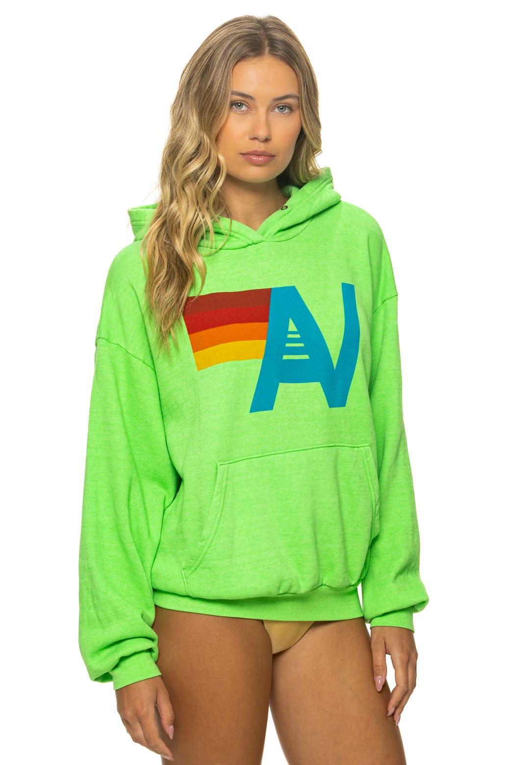 LOGO PULLOVER RELAXED HOODIE - NEON MINT