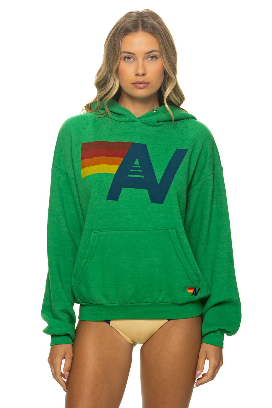 LOGO PULLOVER RELAXED HOODIE - KELLY GREEN